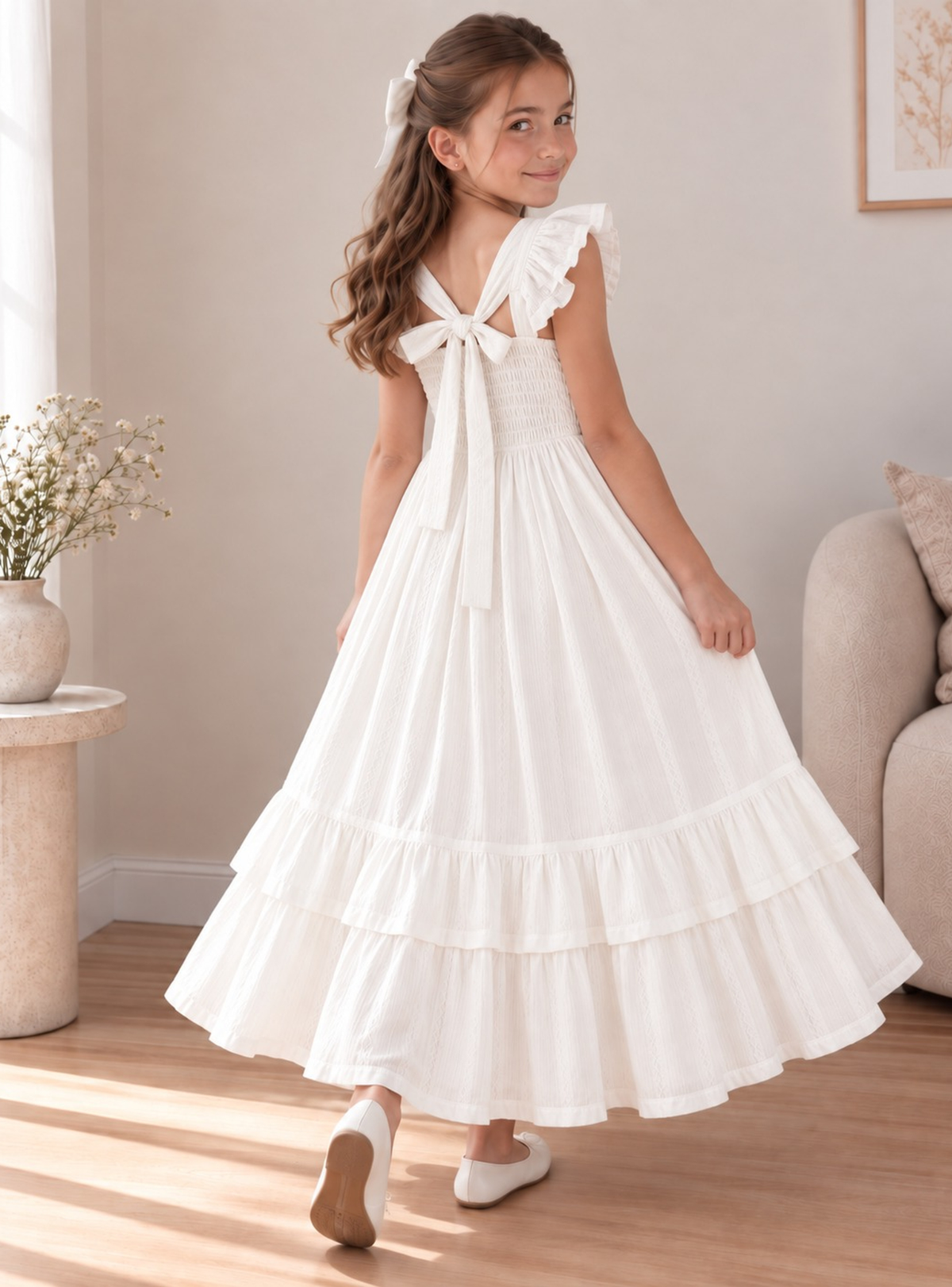 VESTIDO LARGO PARA NIÑA - KATYNA BLANCO