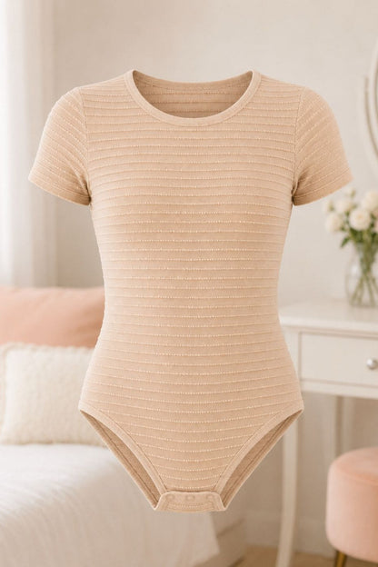 BODY PARA NIÑA - MANGA CORTA AMANDA CAMEL