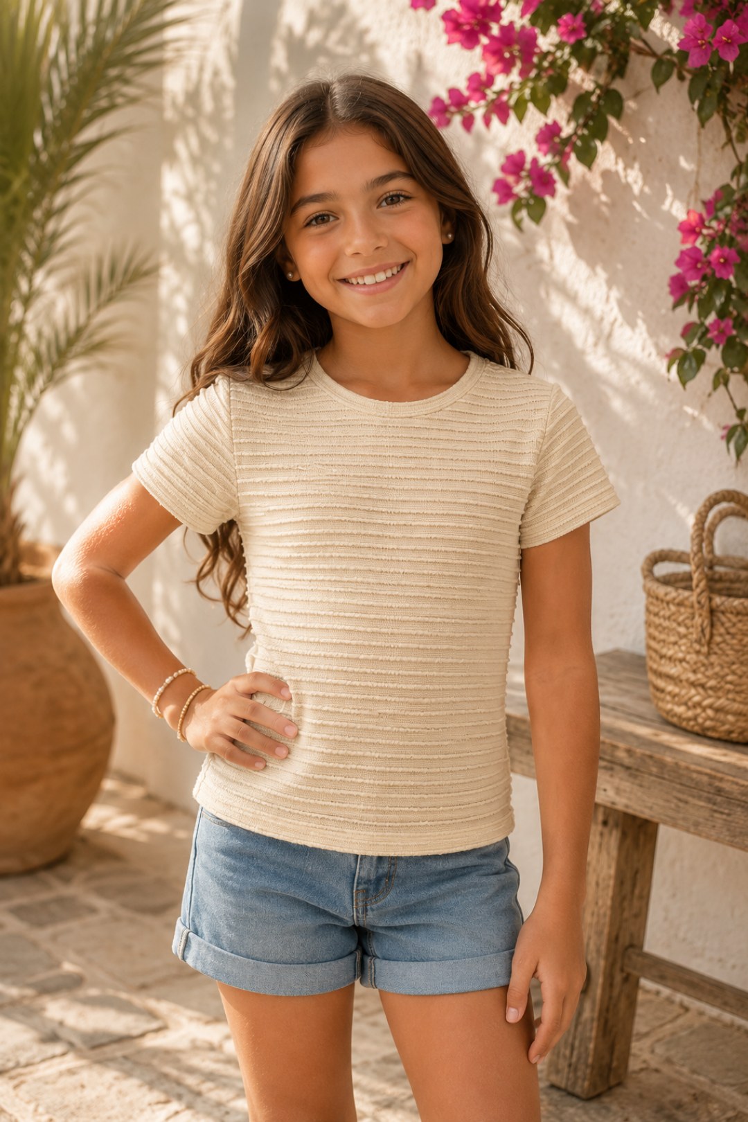 BLUSA PARA NIÑA - SOL CAMEL
