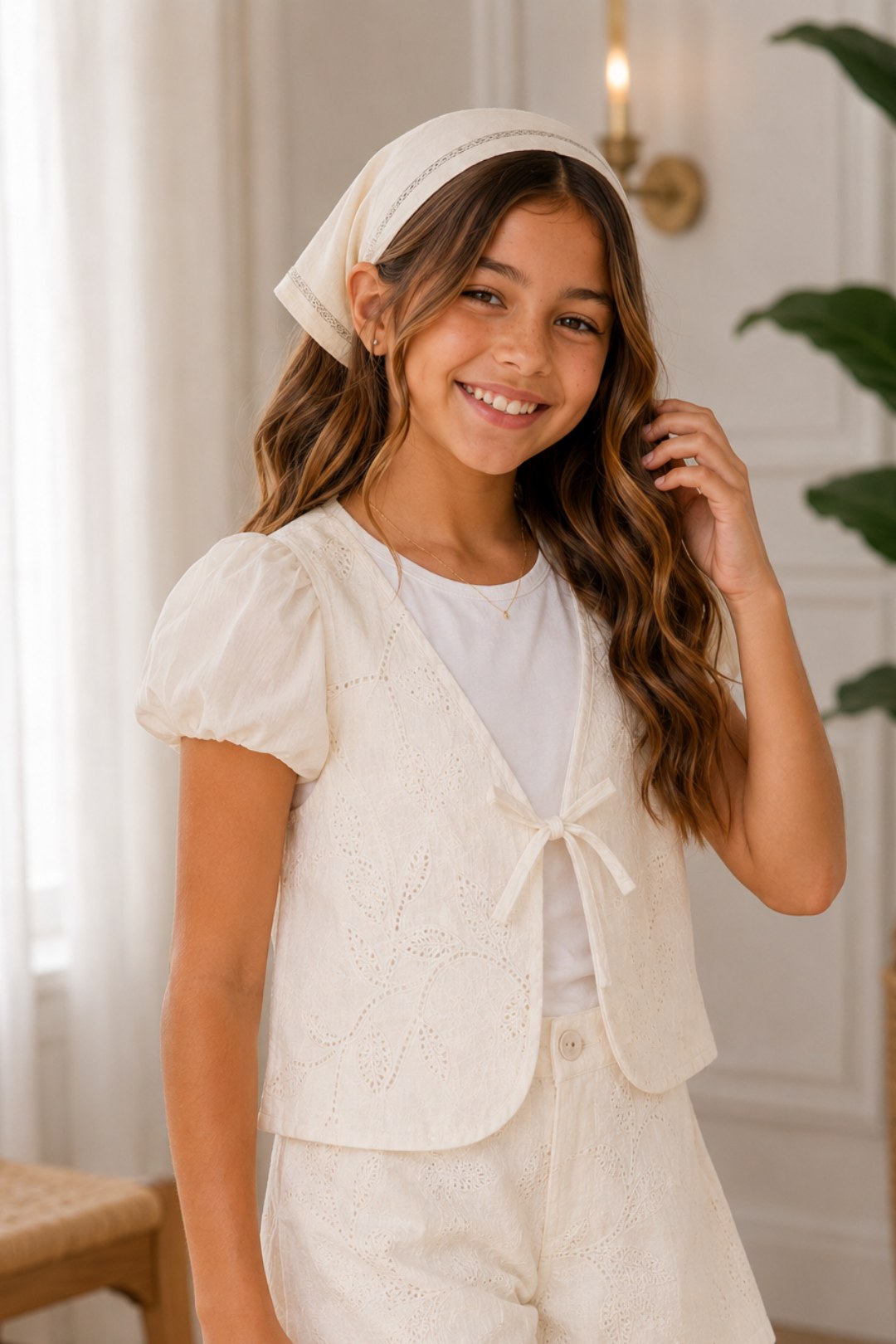 CONJUNTO PARA NIÑA - PANTALÓN + PAÑOLETA MILA