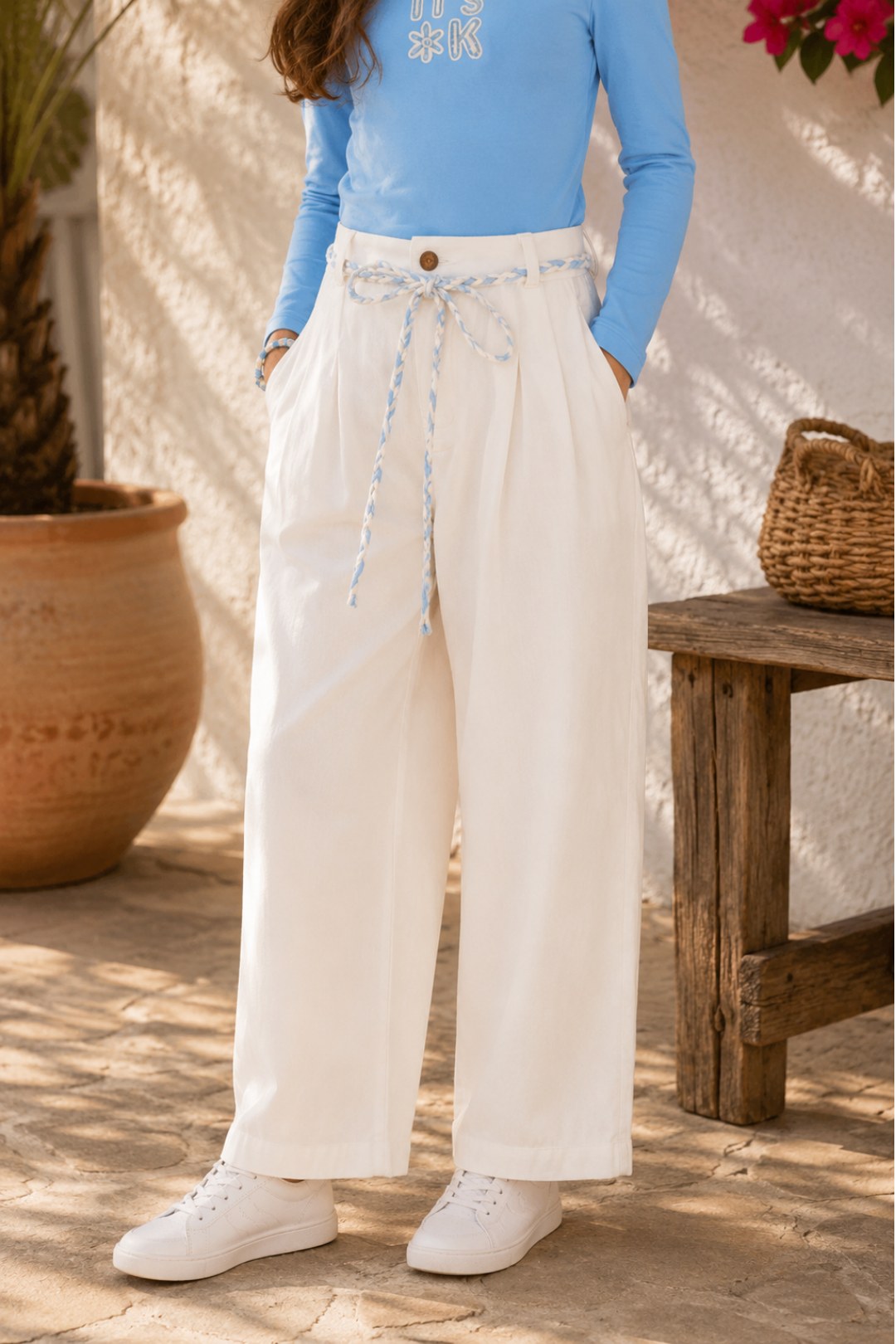 PANTALÓN PARA NIÑA - BALLOON MARFIL