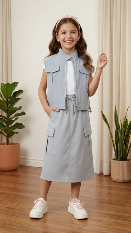 SET FALDA Y CHALECO PARA NIÑA- CAMILA
