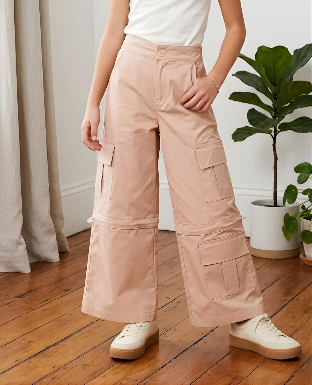 PANTALÓN PARA NIÑA ROSADO -  CARGO CATALINA