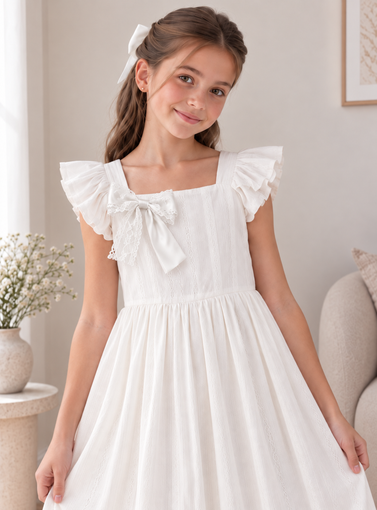 VESTIDO LARGO PARA NIÑA - KATYNA BLANCO