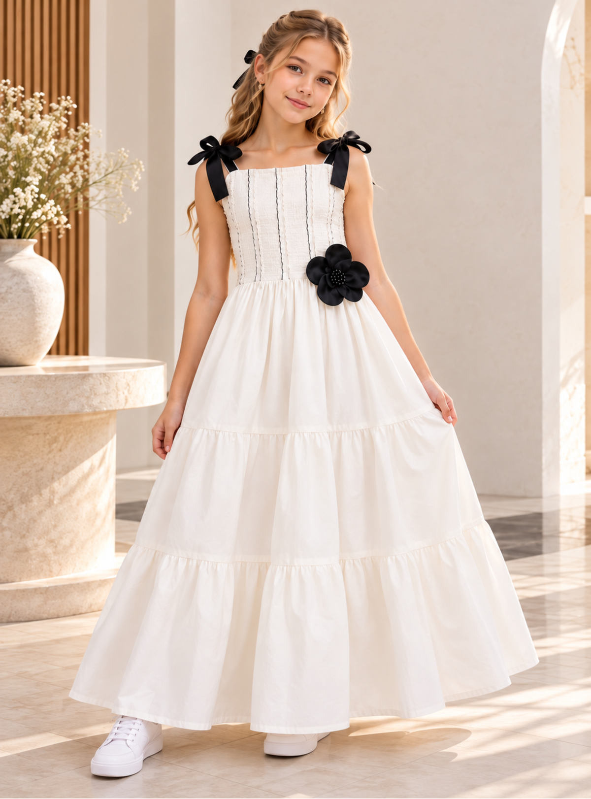 MAXI VESTIDO PARA NIÑA - MABEL Negro