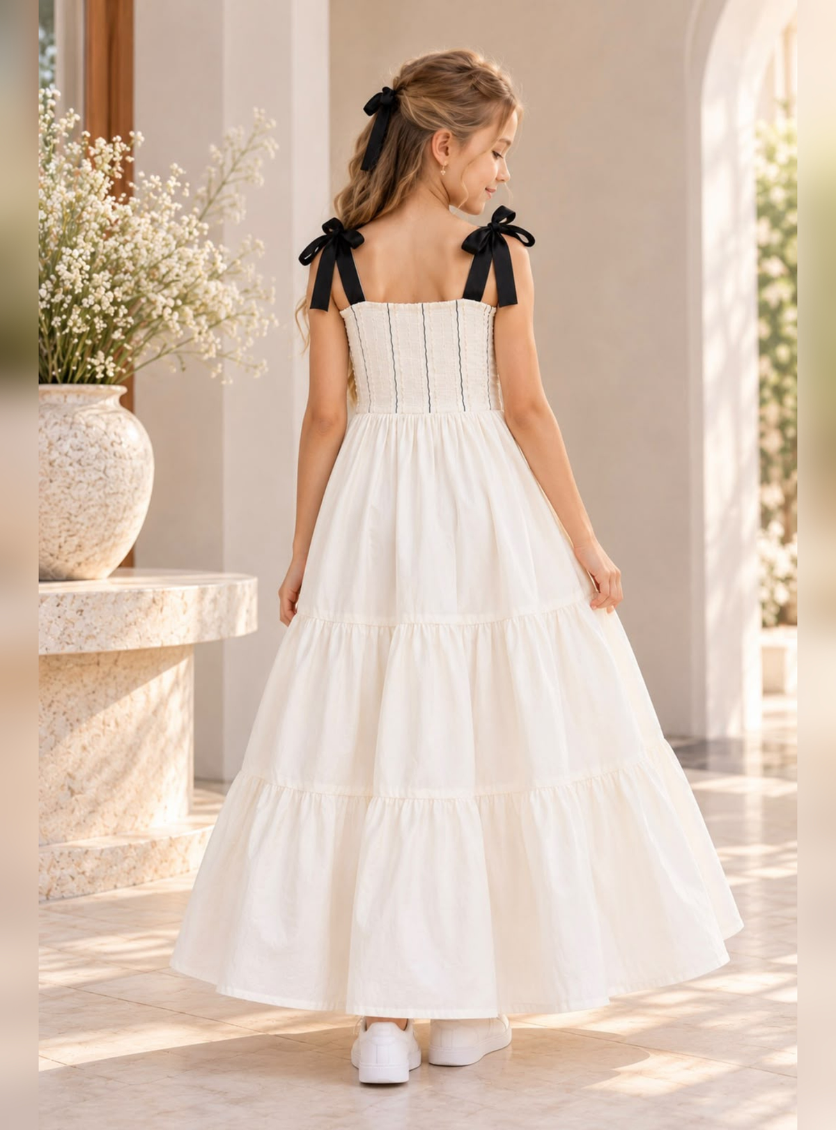 MAXI VESTIDO PARA NIÑA - MABEL Negro