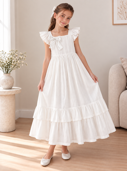 VESTIDO LARGO PARA NIÑA - KATYNA BLANCO
