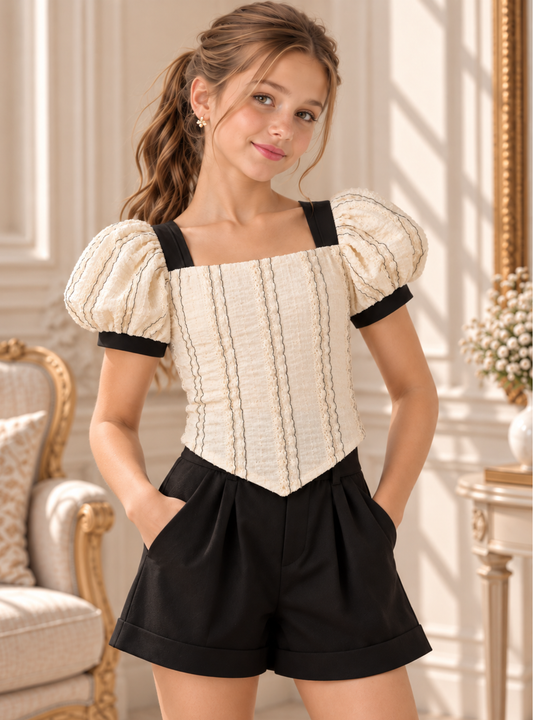 BLUSA PARA NIÑA - ROSALBA Negra