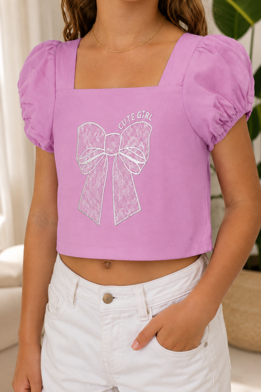 BLUSA PARA NIÑA - CORBATA EMILY Rosado