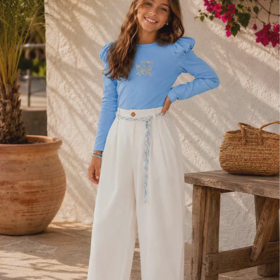 PANTALÓN PARA NIÑA - BALLOON MARFIL