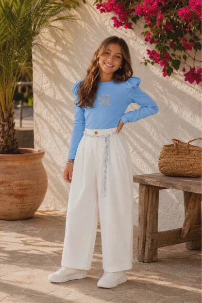 PANTALÓN PARA NIÑA - BALLOON MARFIL