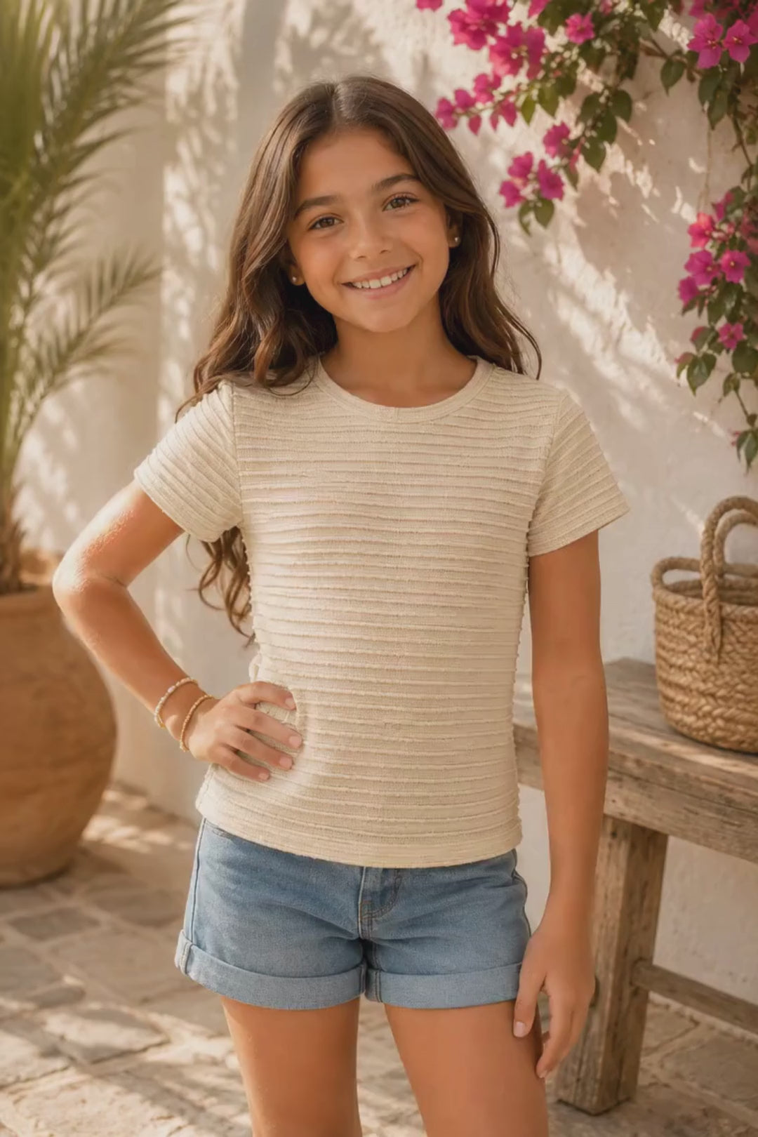 BLUSA PARA NIÑA - SOL CAMEL
