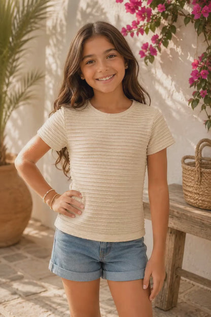 BLUSA PARA NIÑA - SOL CAMEL