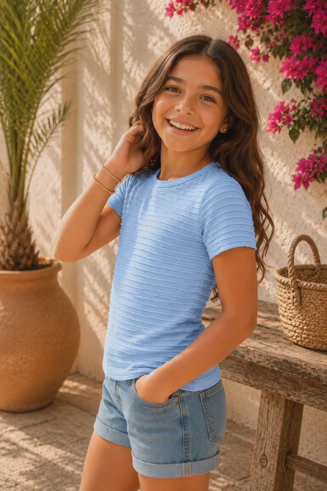 BLUSA PARA NIÑA - SOL AZUL