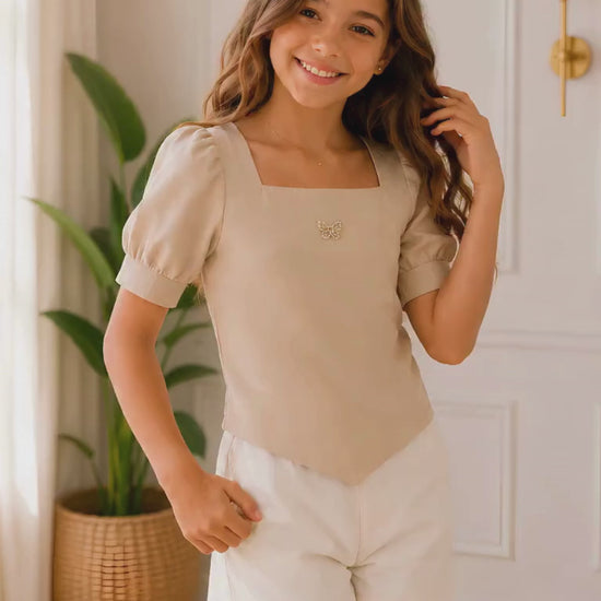 BLUSA PARA NIÑA - LINA CAMEL