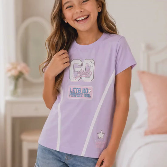CAMISETA PARA NIÑA - LISS SESGOS LILA